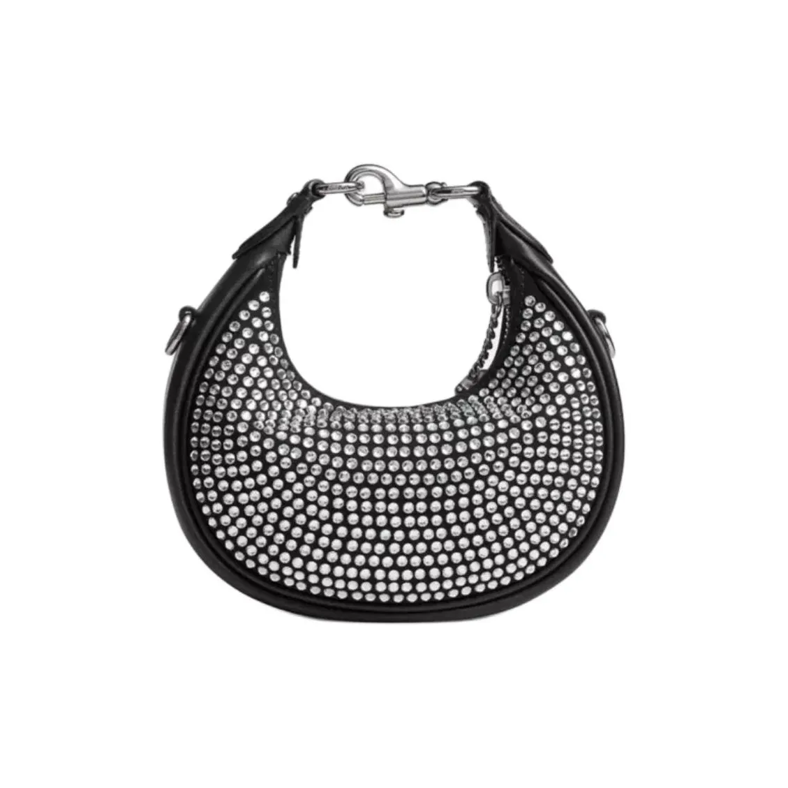 COACH Замша Сумка через плечо Сумка Мини Женская Черная и Серебряная