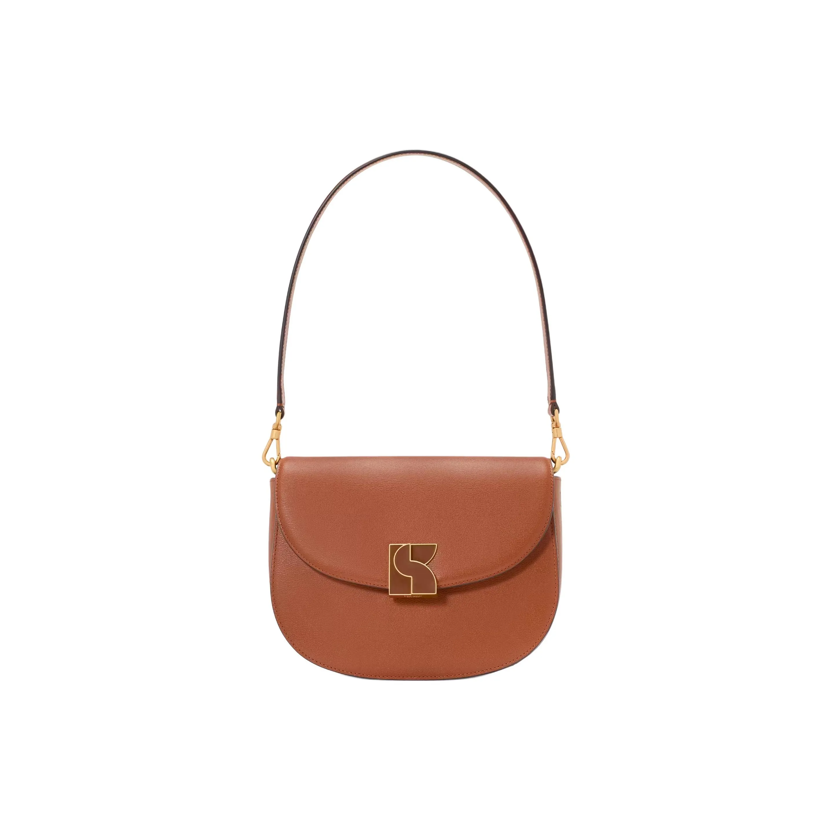 Kate Spade Leather Saddle Bag Handbag, Shoulder Bag Regular Women's Brown