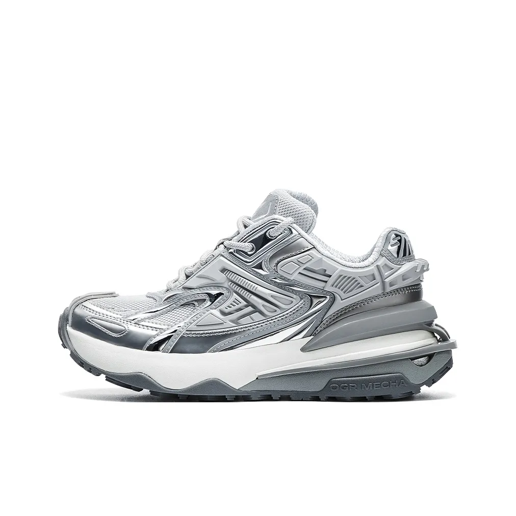 OGR Anti Slip и износостойкие визуально увеличивают рост низкие беговые кроссовки унисекс серебристо-серый