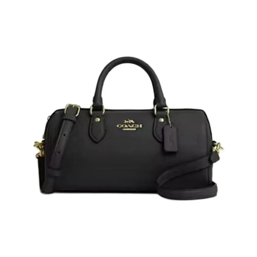 COACH Rowan Pebble Leather Crossbody Bag Shoulder Bag Women's Black