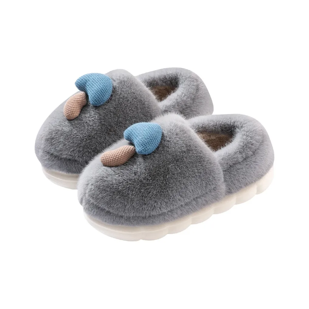 Foot Recreation Winter Home Cartoon Cute Mushroom Warm Comfortable Cotton Slippers Couple Same Style Home Slippers