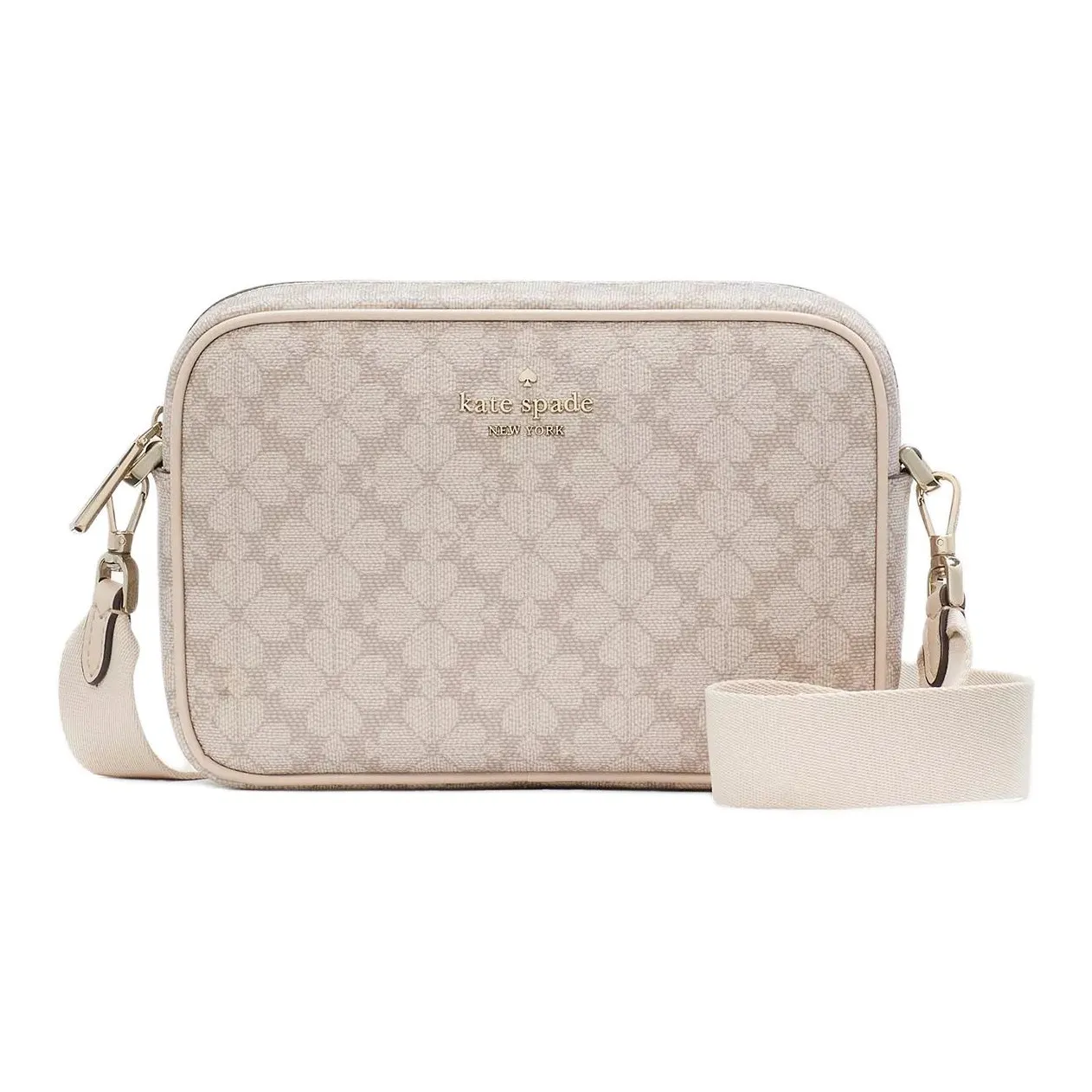 Kate Spade PVC Camera Bag, Shoulder Bag, Crossbody Bag Mini Women's Dark Beige Multicolor