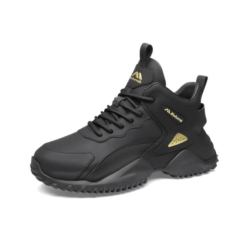 KOLUMB Противоскользящий Износостойкий Водонепроницаемый Высокий Топ Повседневный Мужской Черный Золото