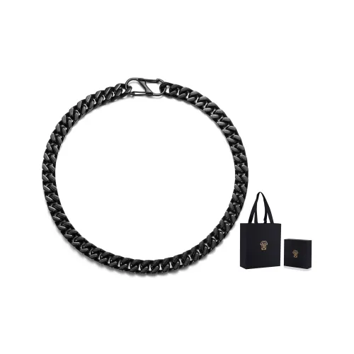 ICEMOBINC BLVCK Dark Series Титановая сталь Ожерелье Обсидиановый черный Унисекс