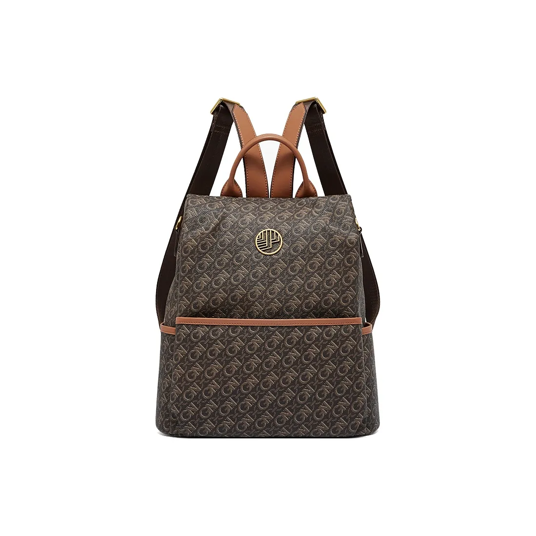 Geshiman ПВХ Carry Рюкзак Стандартный Унисекс Кофейный Экрю