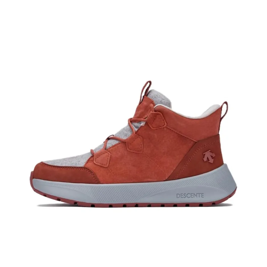 DESCENTE Ski Style Warm Wear-Resistant Slip-Resistant Short Snow Boots Women's Red