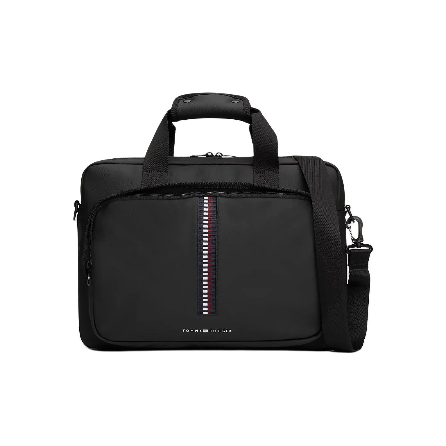 Tommy Hilfiger Полиэстер Одно плечо Через плечо Портативная Сумка для ноутбука Стандартная Мужская Черная