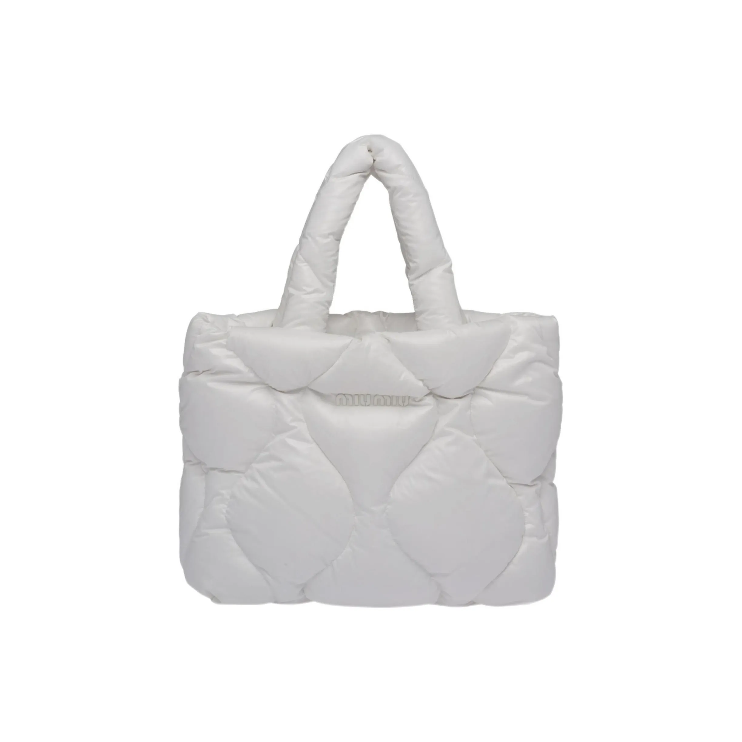 MIU MIU Fabric Tote Bag, Shopping Bag, Shoulder Bag, Handbag Women's White
