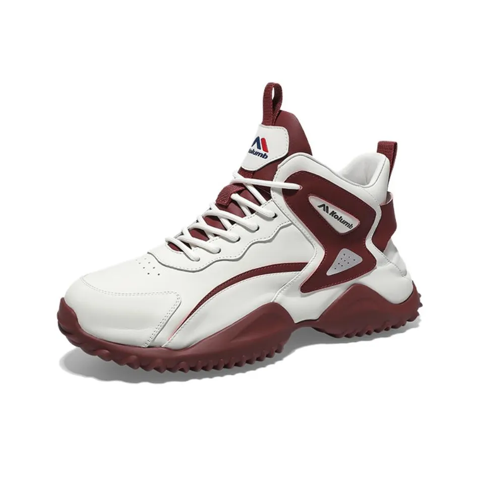 KOLUMB Анти-скользящий и износостойкий увеличивающий высоту высокий топ кэжуал мужской белый темно-красный