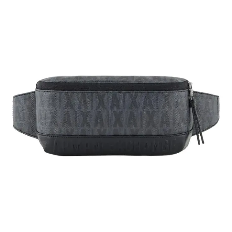 ARMANI EXCHANGEAE Cotton One Shoulder Crossbody Fanny Pack Men's Taupe & Black