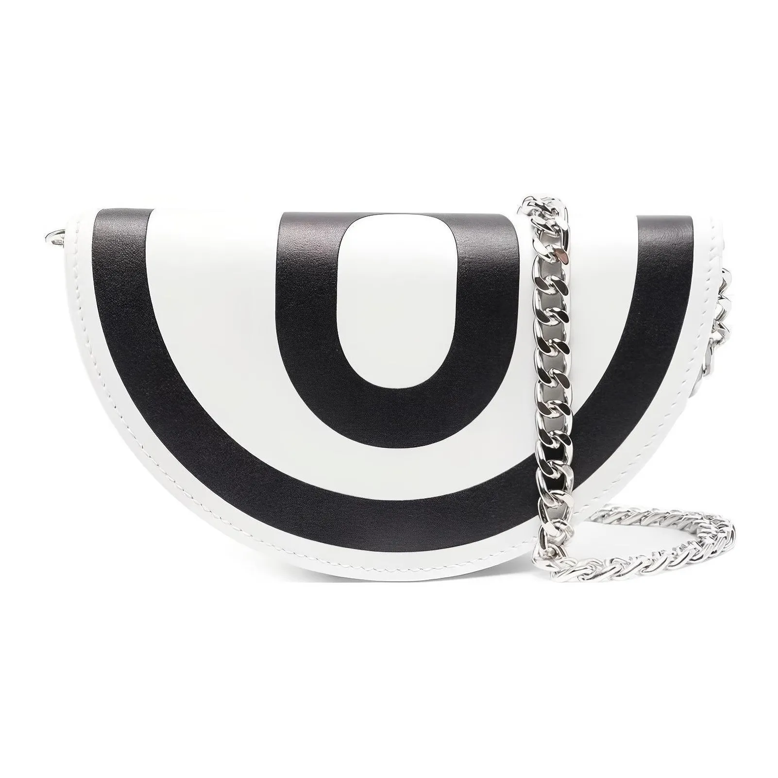 MM6 Maison Margiela Cow Leather Shoulder Bag, Crossbody Bag Women's White/Black