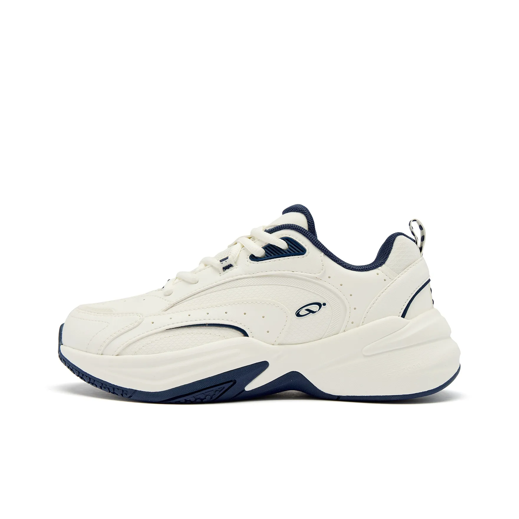 QIAODAN Source born Badminton Shoes Men's Low Top Ivory Graphite Blue