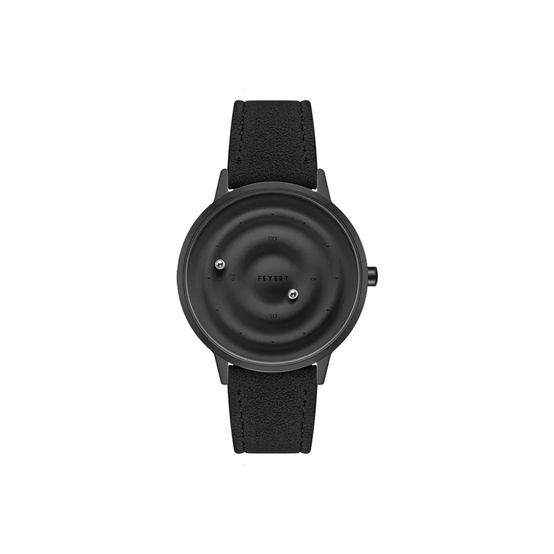 FEYERT Universe Trajectory Collection Кварцевый механизм Кожаный ремешок Часы Унисекс Черный циферблат