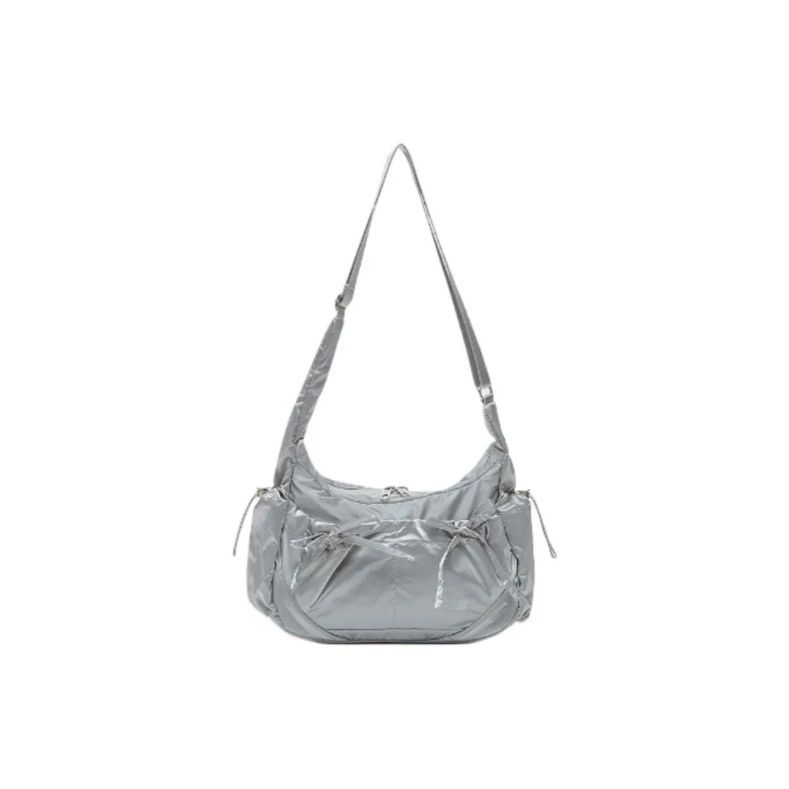 New Balance Nylon Shoulder Bag, Crossbody Bag Regular Women's Silver