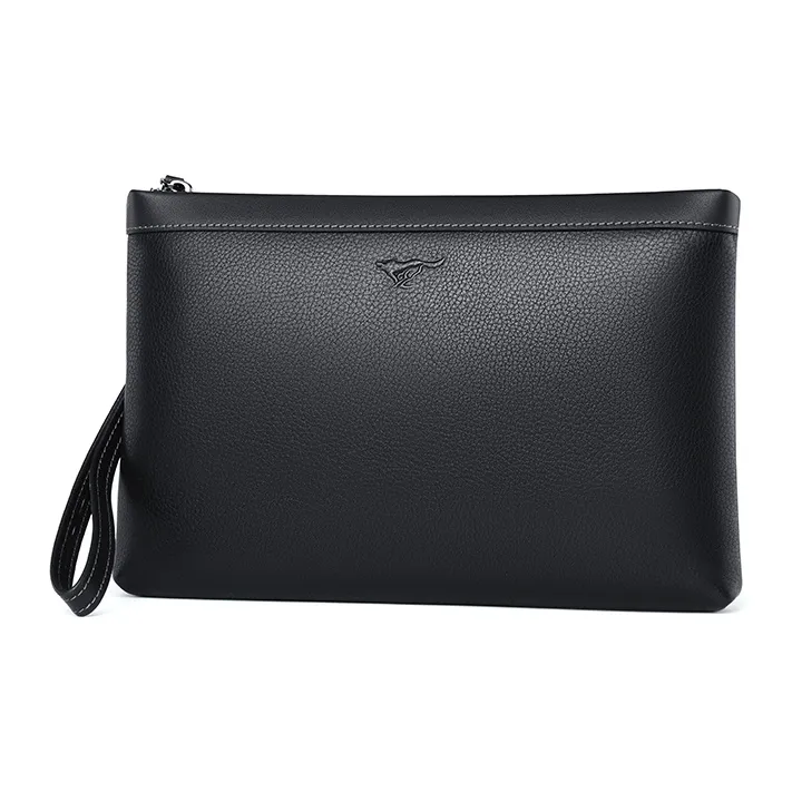 SEPTWOLVES Сумка-клатч из натуральной коровьей кожи ручная работа стандартная унисекс черного цвета