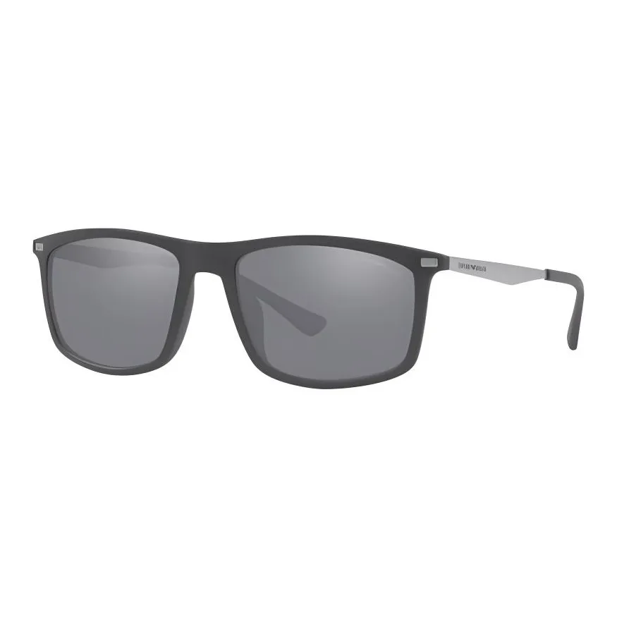 EMPORIO ARMANI Metal Plastic Square Sunglasses Men's Gray