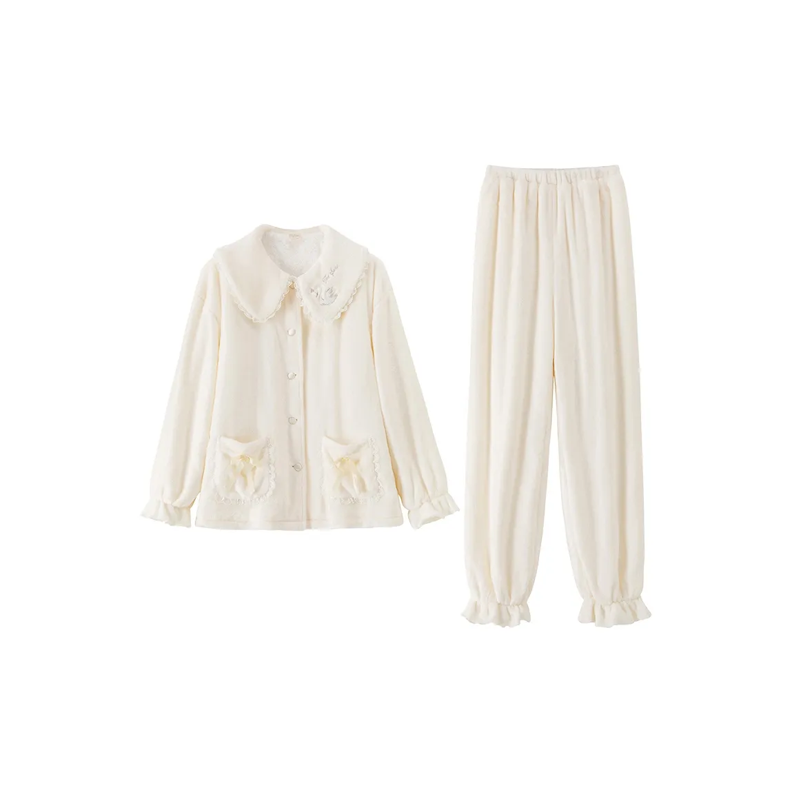 ROSE TREE Pajama Set Women's Beige Yellow