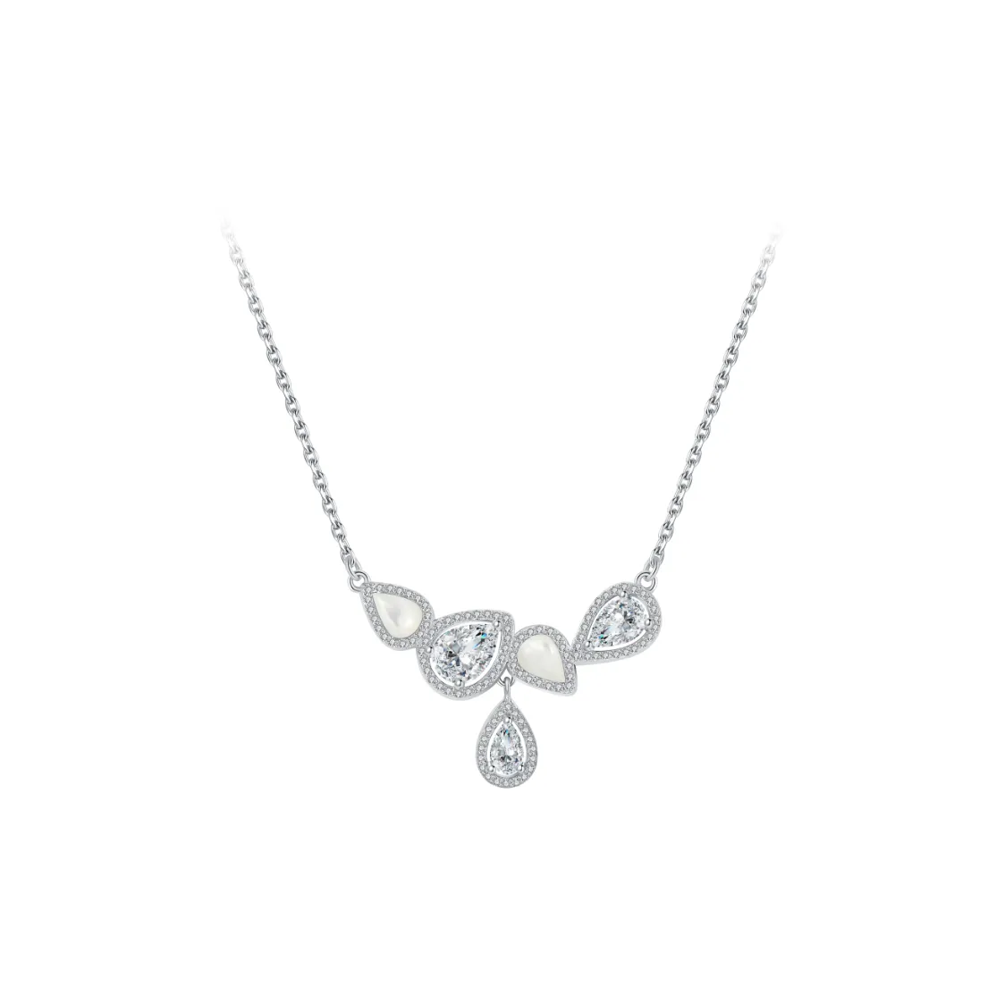 BABYBEI 925 Sterling Silver Mother Of Pearl Necklaces Women's