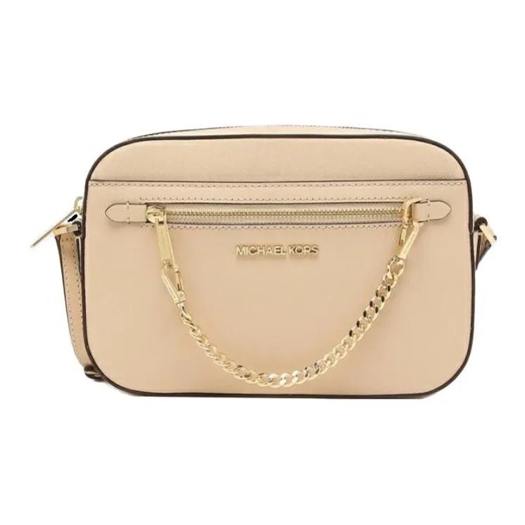 MICHAEL KORS Jet Set Saffiano Leather Shoulder Bag Crossbody Bag Large Size Women's Camel