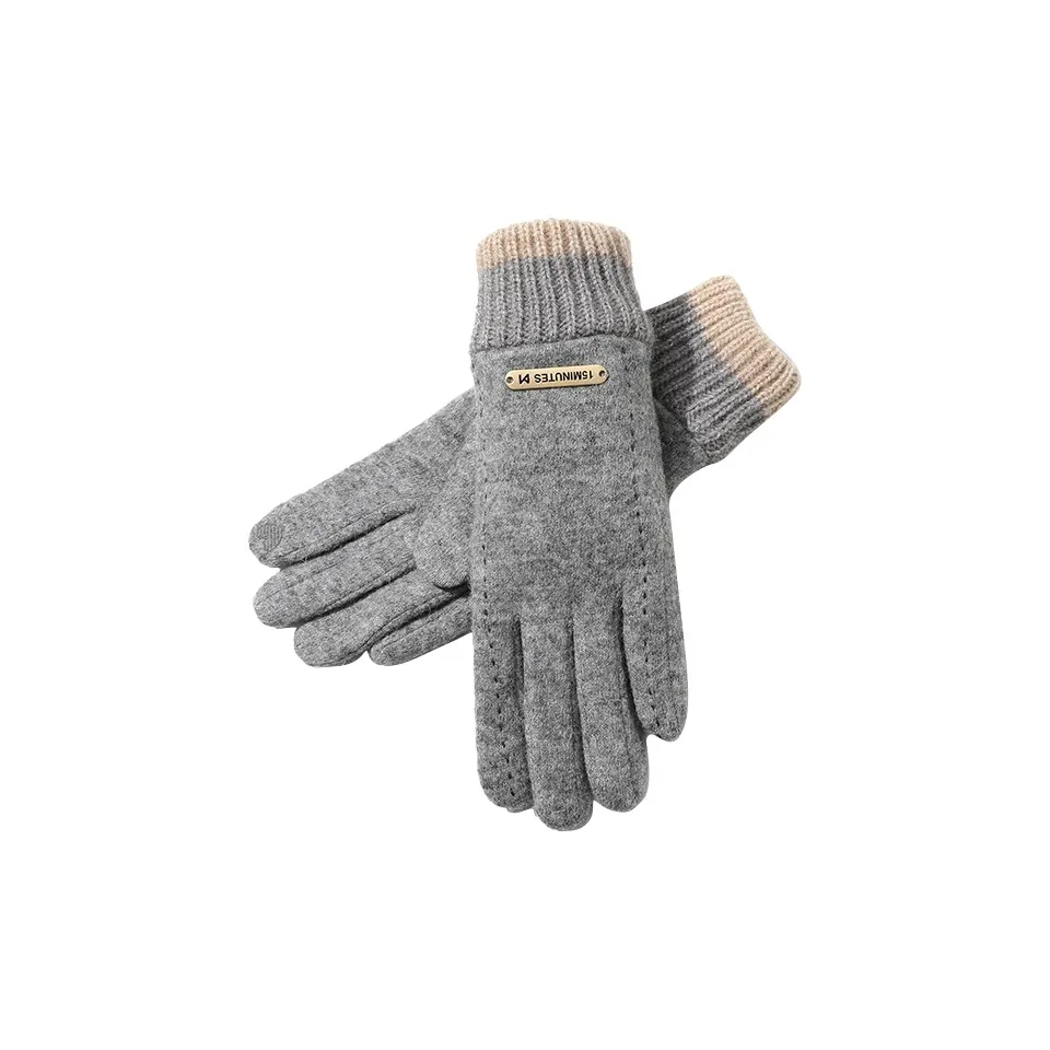 15 MINS 70% Wool, 30% Polyester Knit Gloves Women's Multiple Colors