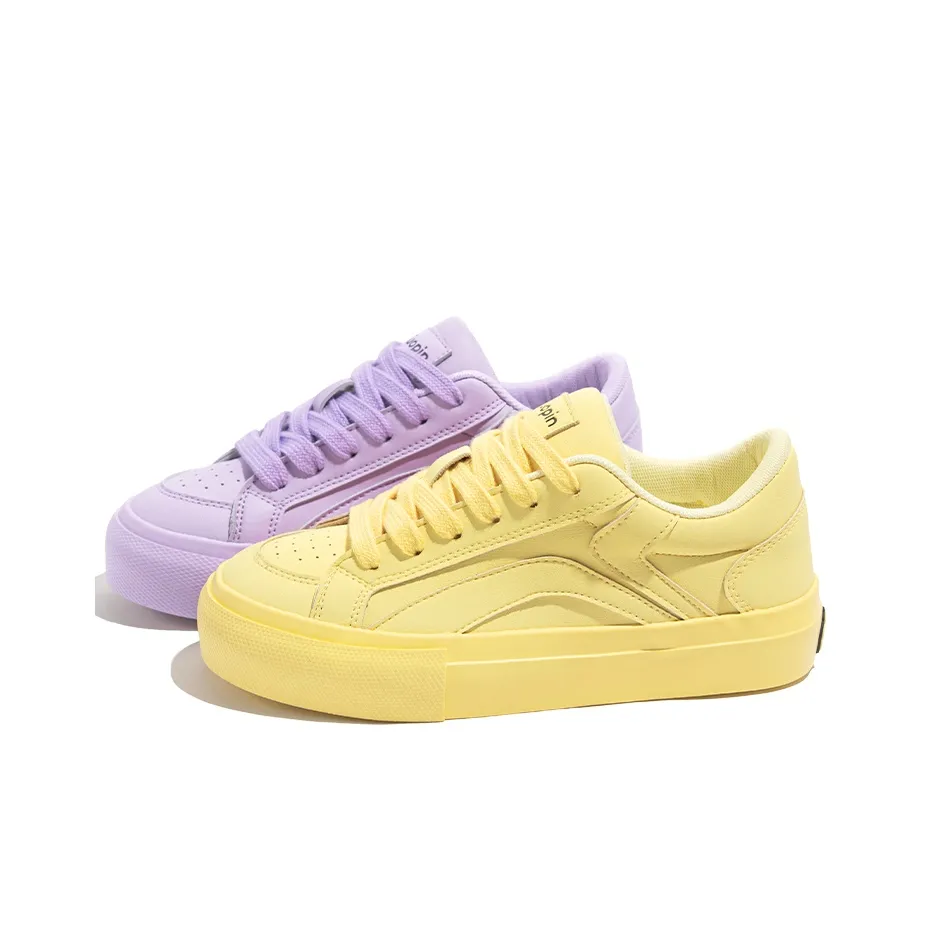 TUOPIN Pie beliebt Shoes Slip Resistant Waterproof Abrasion Resistant Low Top Skateboard beliebt Shoes Unisex Yellow Purple Mismatched