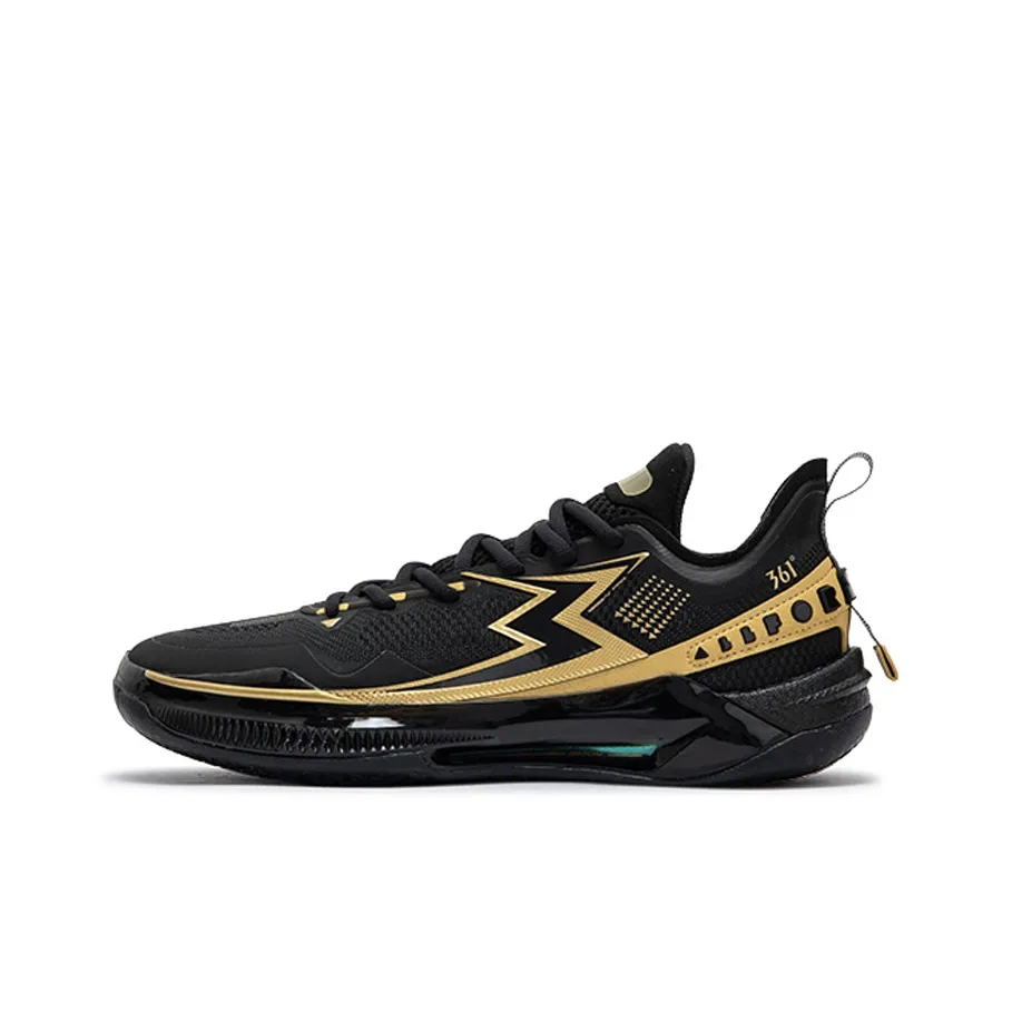 361° BIG3 5.0 Quick PRO Basketball Shoes Men's Low Top Obsidian Black/Crown Gold