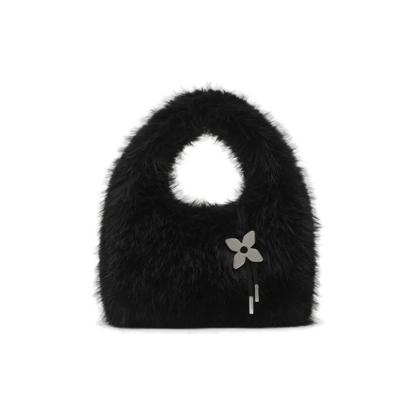 SMFK Искусственный мех Сумка Стандартная Женская Дикий черный