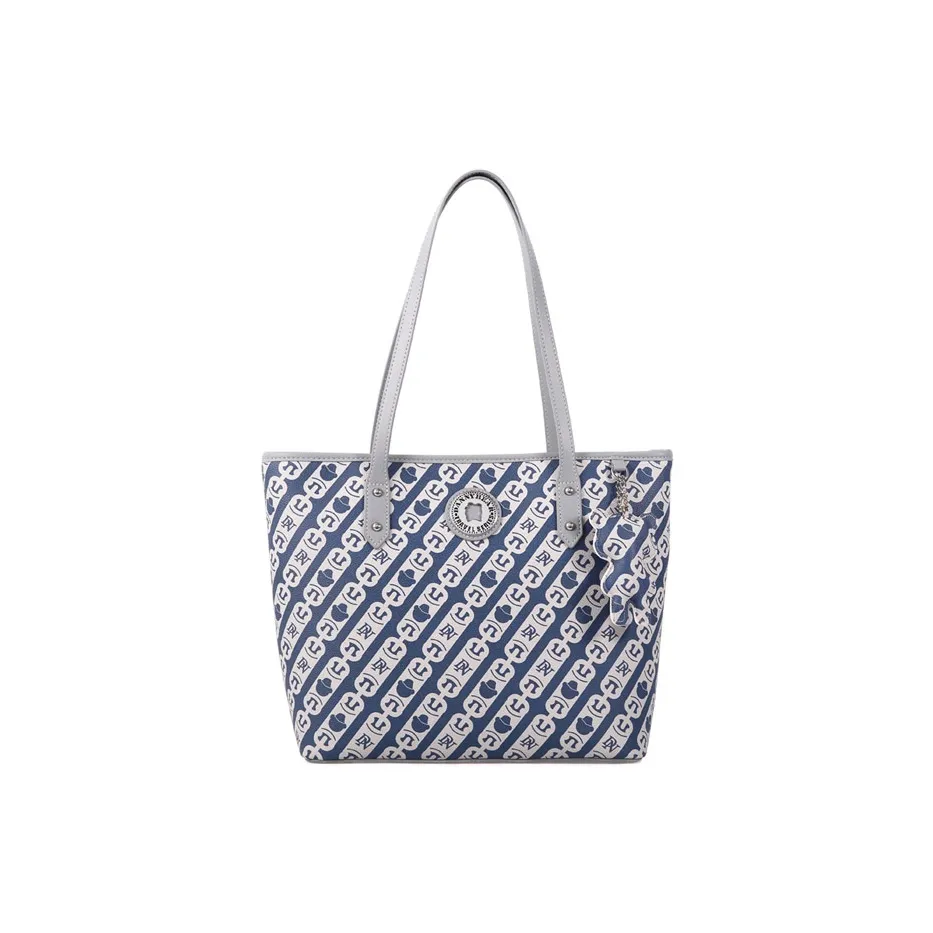 DANNYBEARJEANS Synthetic Leather Tote Bag, Shopping Bag, Shoulder Bag Tubas Women's Blue