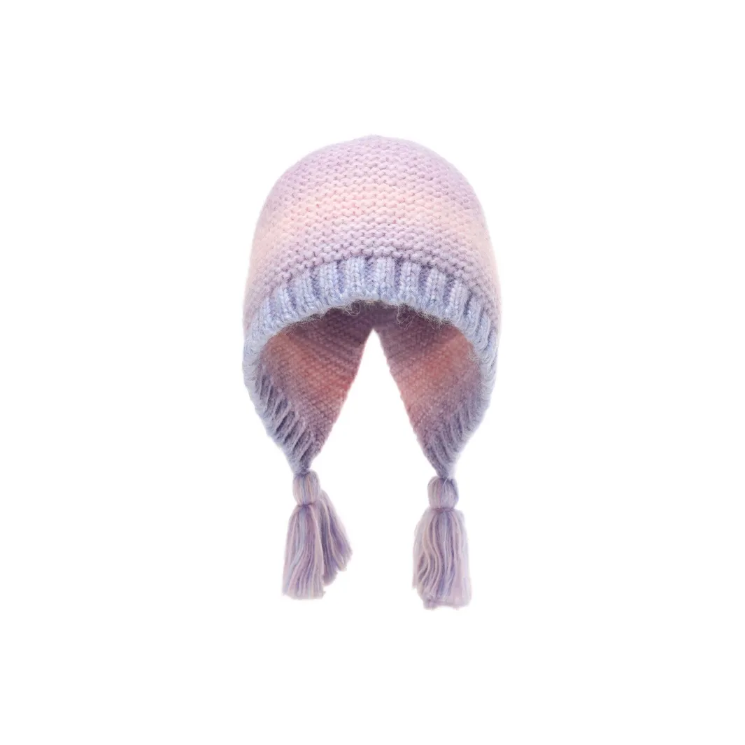 FREE RABBITⅡ Корейский стиль бахрома косичка шапка-бини зимний путешествие теплый ухо защита вязаная шапка женский