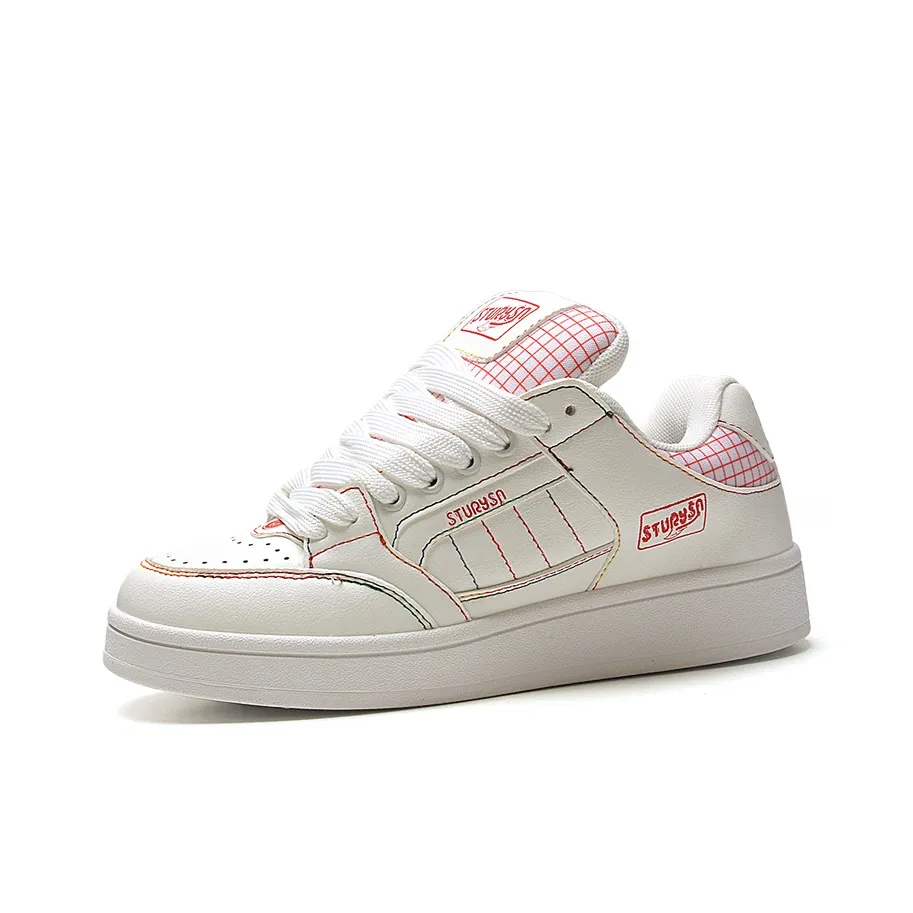 STUR YSN Износостойкий и Легкий Низкий Топ Скейтборд Кроссовки Женские Белые Радужные