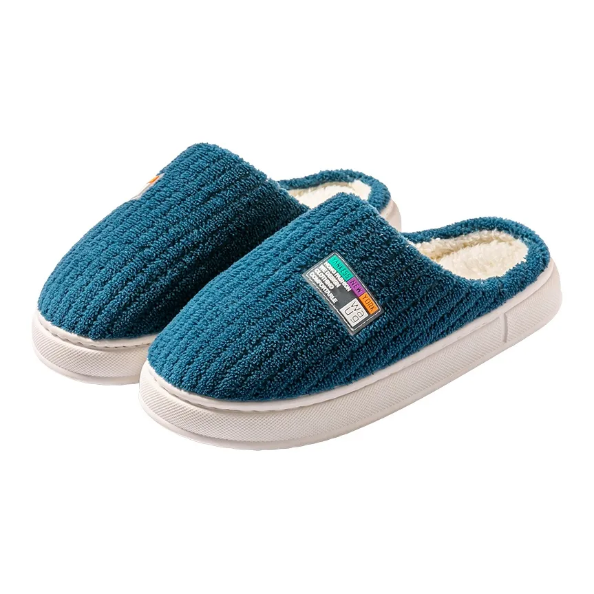 Foot Recreation Winter Minimalist Style Comfortable Warm Slip Resistant Soft Sole Home Cotton Slippers Unisex