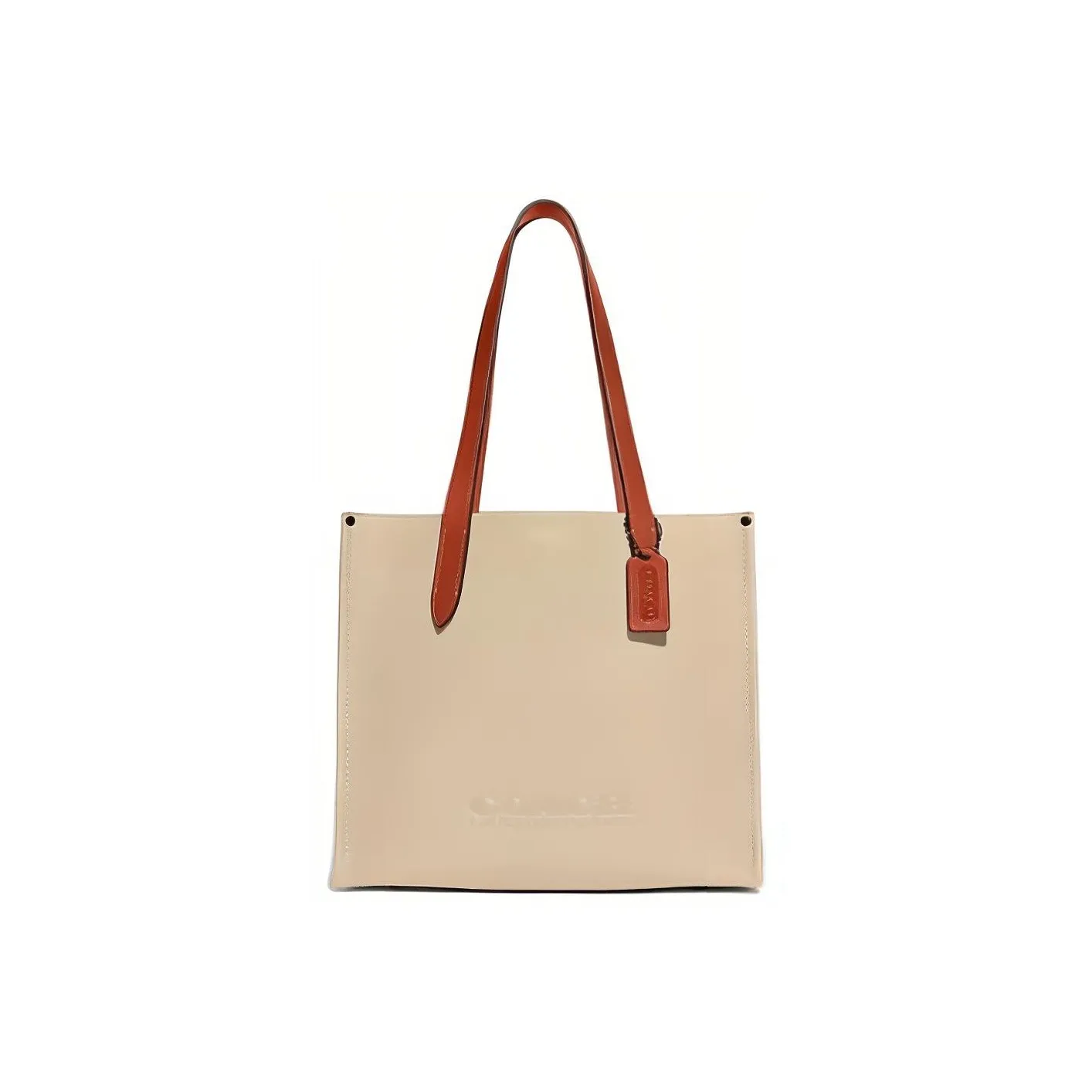 COACH Relay Cow Split Leather Tote Bag Shopping Bag Shoulder Bag Handbag Large Size Men's Cream White
