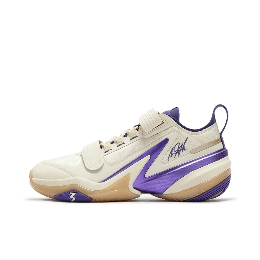 361° AG 5 PRM 824 Cushioning Anti Slip And Wear Resistant Low Top Basketball Shoes Unisex West Beige Purple