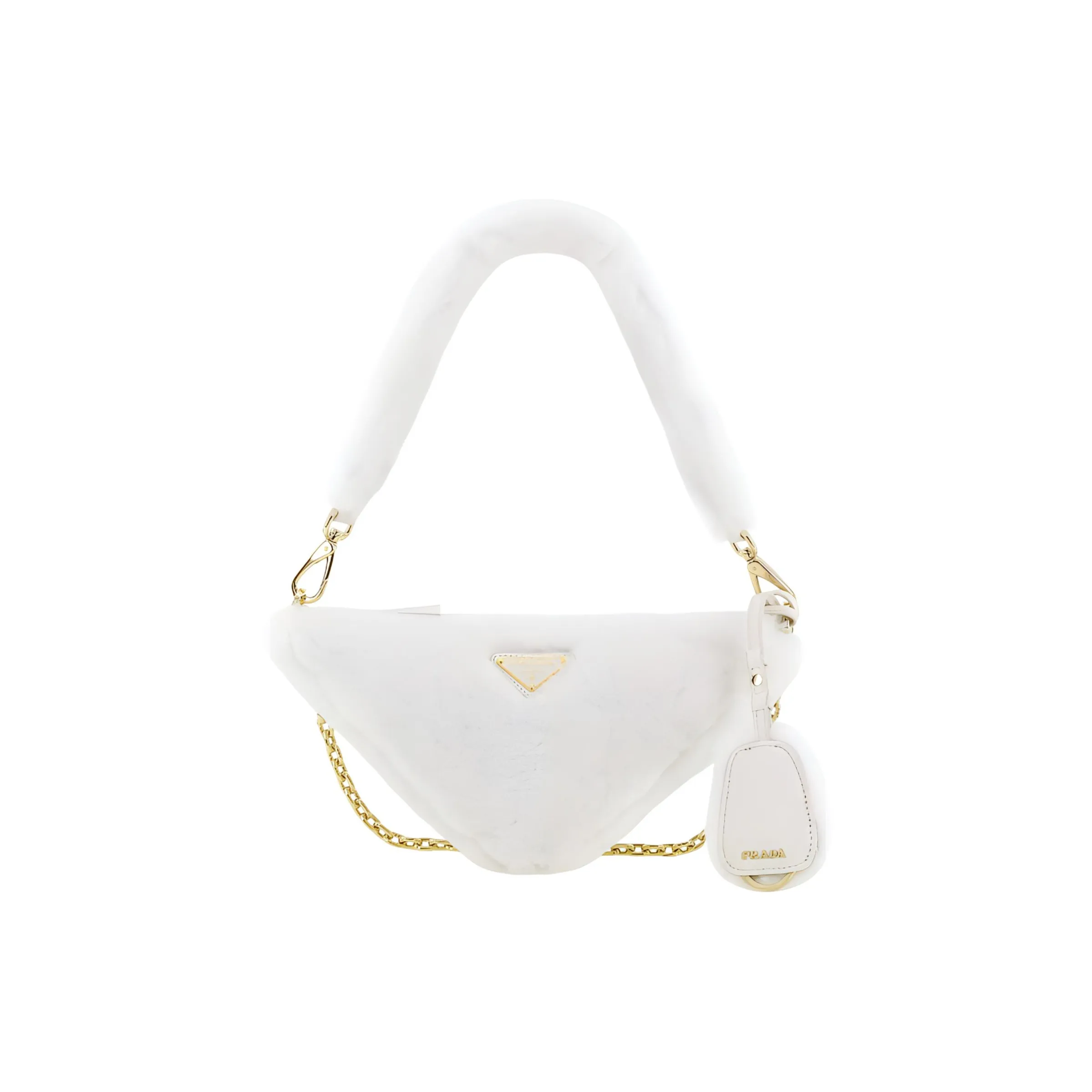 PRADA Plush Shoulder Bag, Handbag, Shoulder Bag Women's White