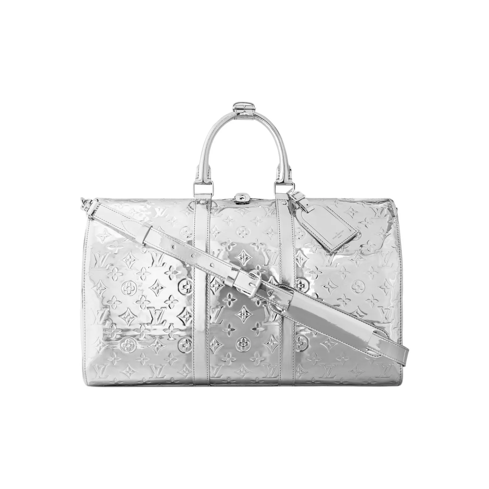 LOUIS VUITTON Keepall Bandouliere 45 Silver
