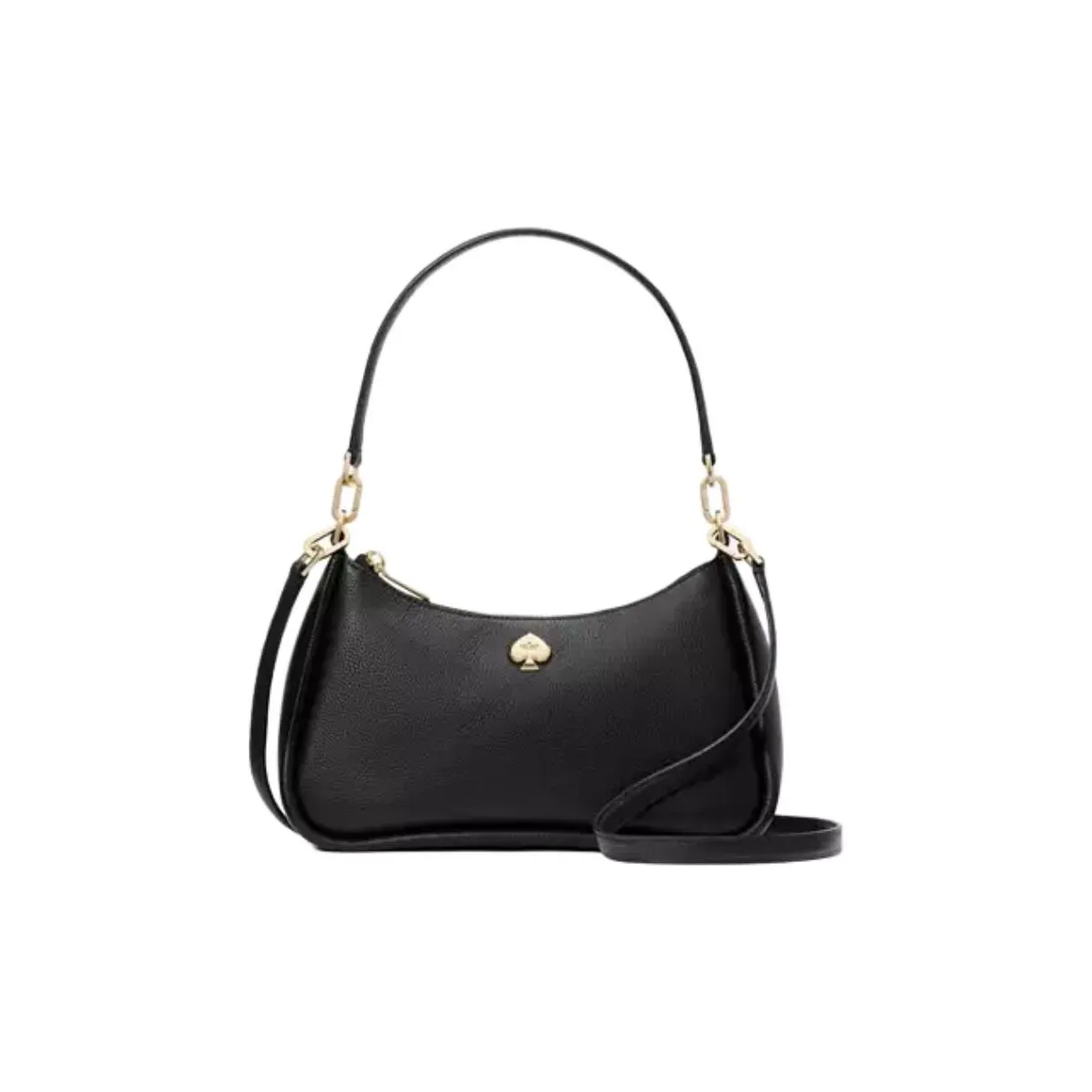Kate Spade Litchi Grain Leather Crossbody Bag, Shoulder Bag Trumpets Women's Black