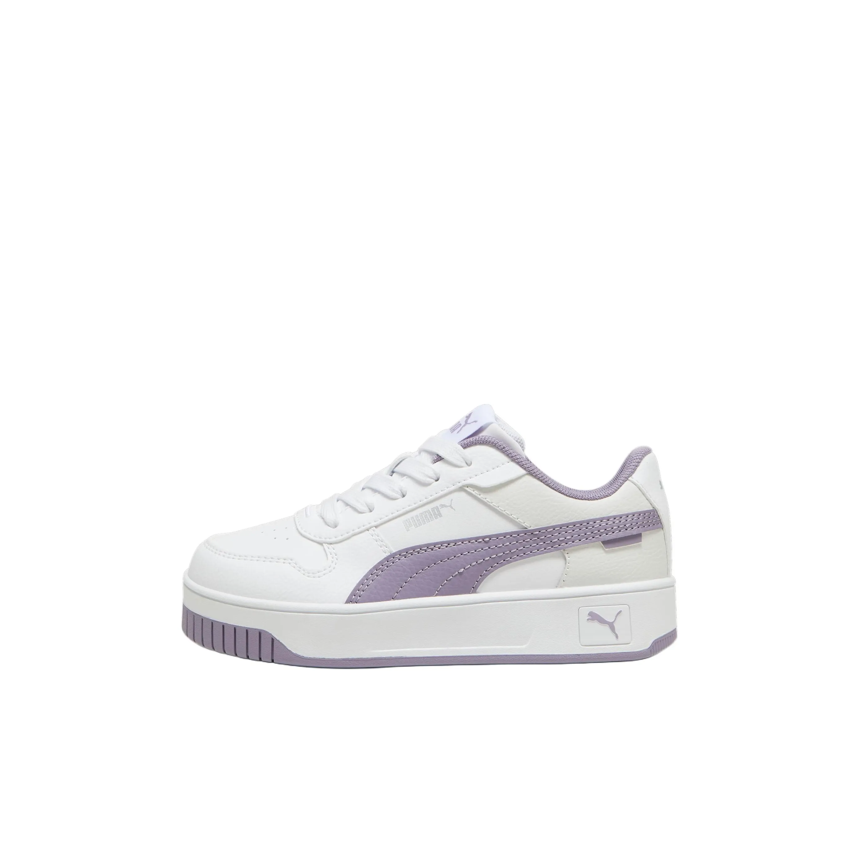 PUMA Carina Street Low Top Kids' Skateboarding Shoes White Purple Children Aged 3 7 Years Old