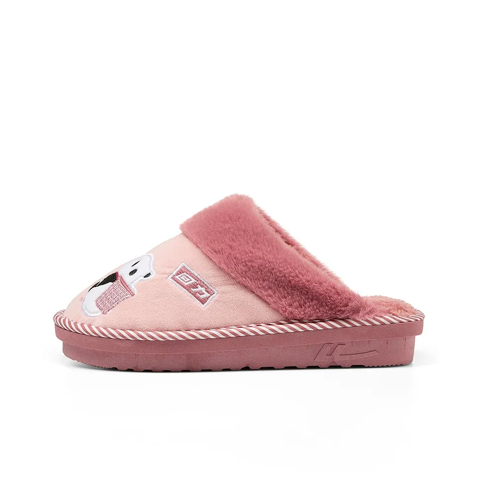 Warrior Флисовый милый дизайн с питомцами устойчивые к истиранию противоскользящие домашние тапочки для женщин розовый