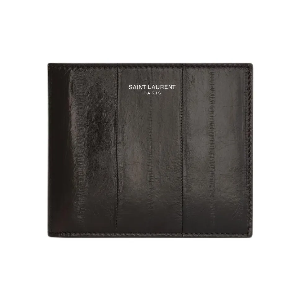 SAINT LAURENT Eel Skin Wallet Men's Caramel Brown