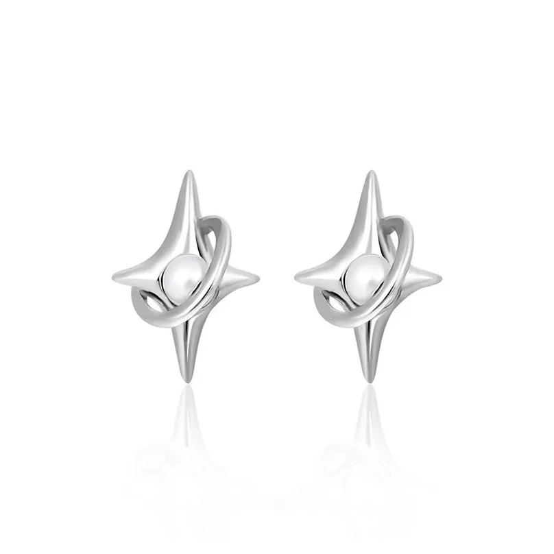 HANYUDIE Copper Искусственный жемчуг Серьги-гвоздики Унисекс