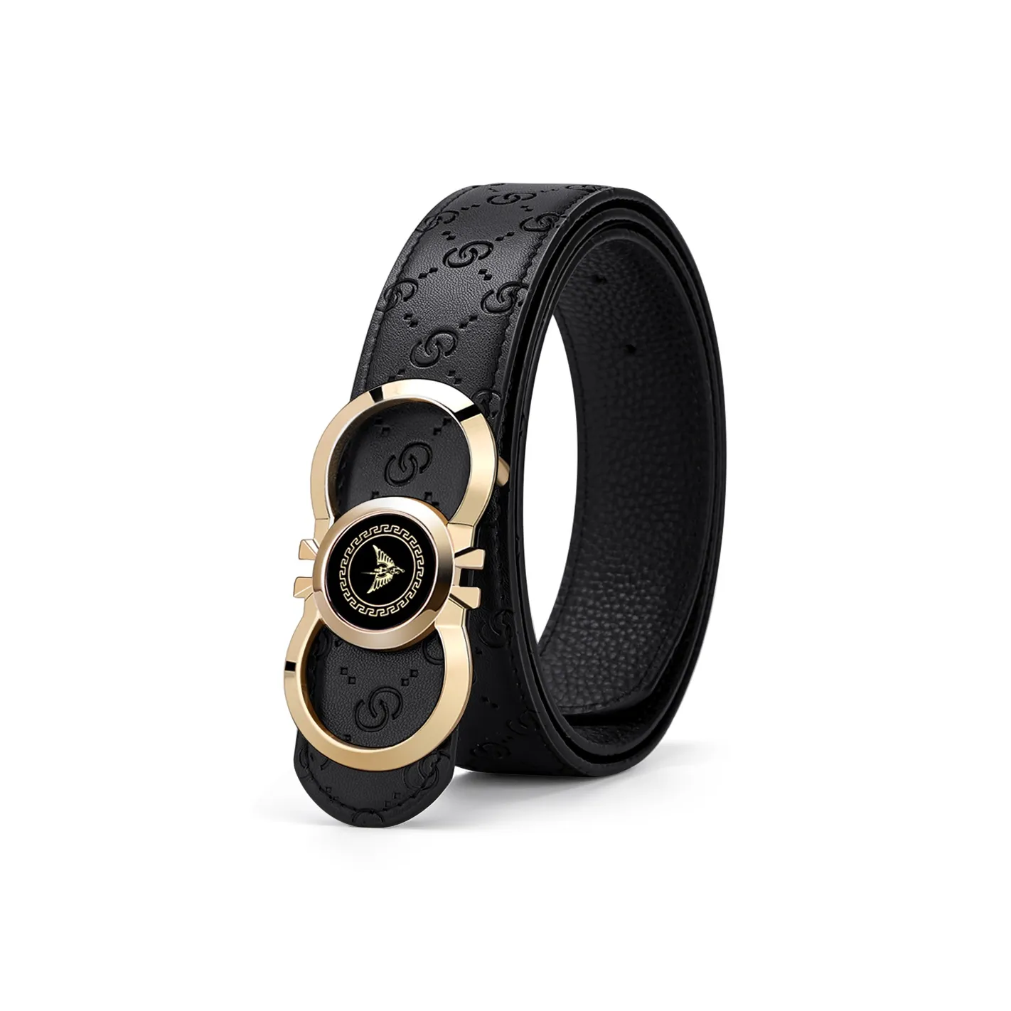 WilliamPOLO Поверхность Спилок Коровья Кожа Ремни Мужской Золотой 3,4CM Ширина