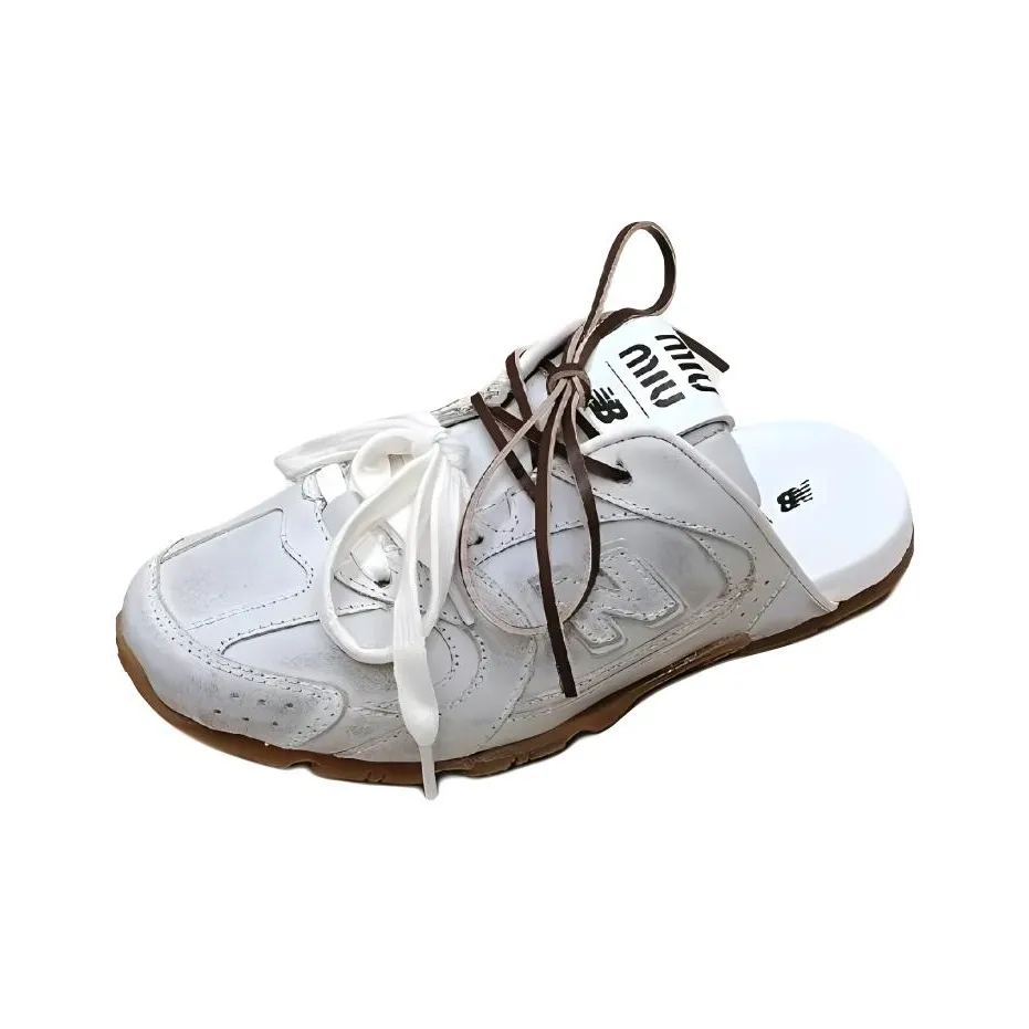 New Balance x MIU MIU NB 530 SL Slip Resistant Wrap toe Slippers Women's White