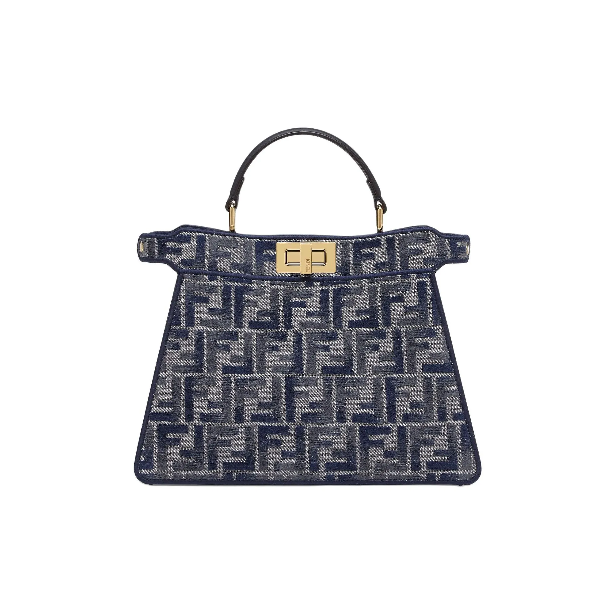 FENDI Chenille Shoulder Bag, Crossbody Bag, Handbag Trumpets Women's Blue