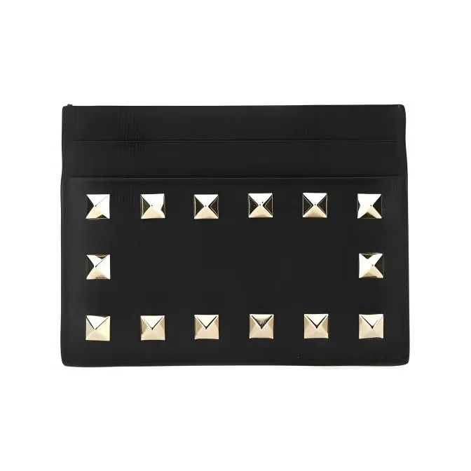 Valentino Кошелек из телячьей кожи держатель для карт женский черный