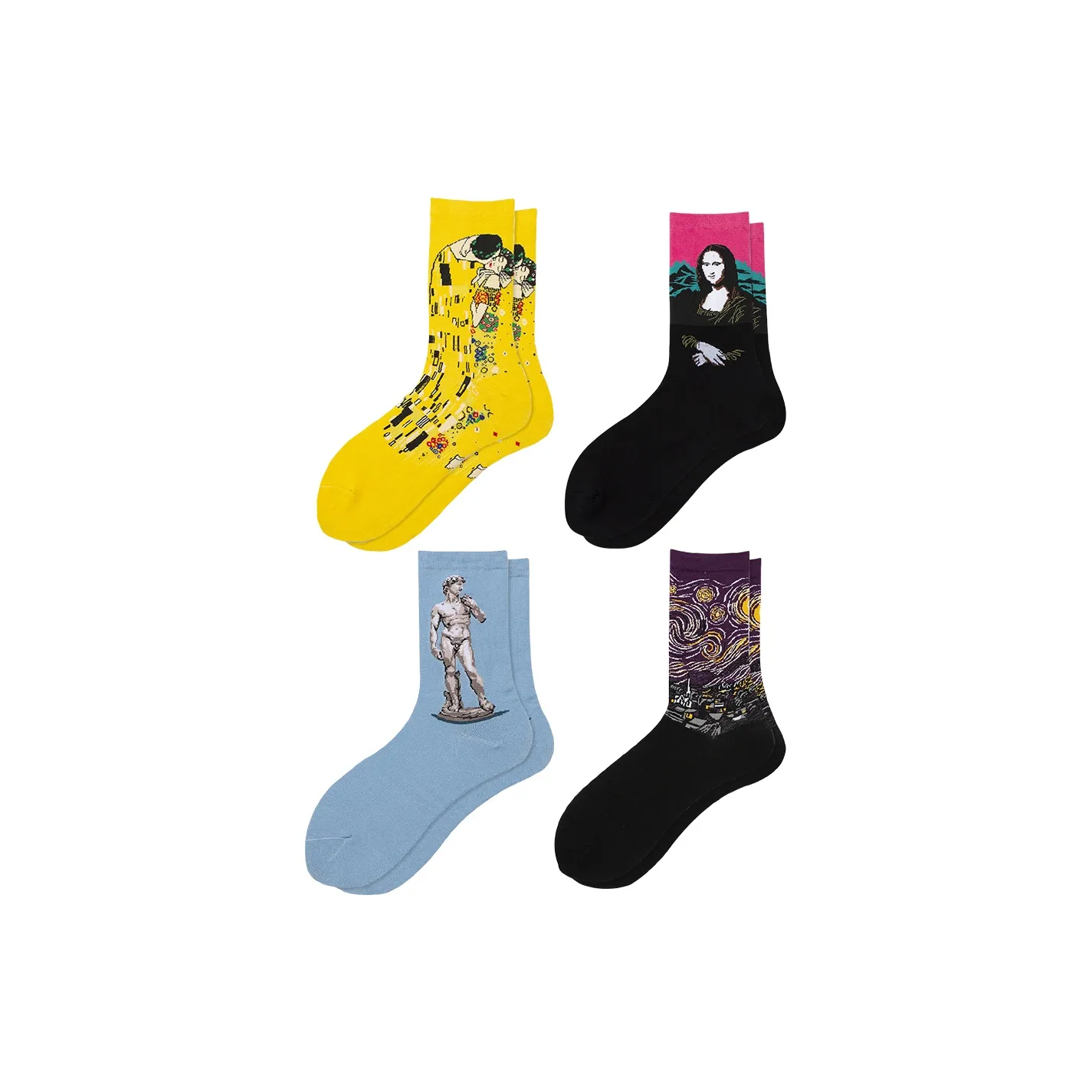 BEAR UNION Mid Calf Socks Unisex 4 Pack