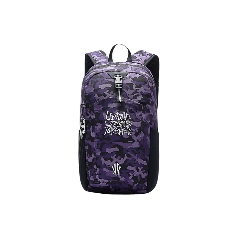 Anta Irving Series PU Backpack Regular Unisex Camouflage Purple