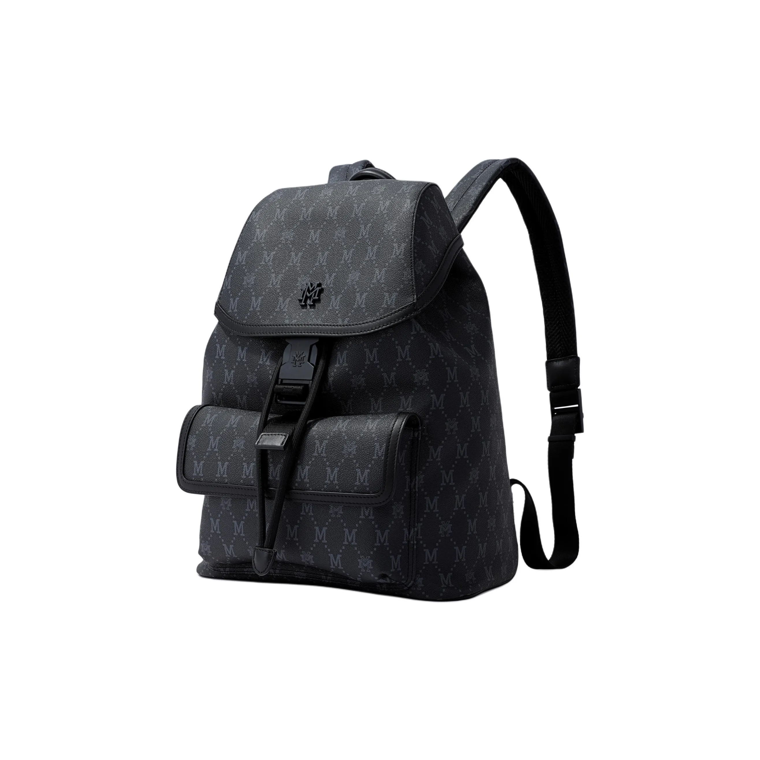 FION Mountain And Sea Journey Series Artificial Leather Backpack Men's Black