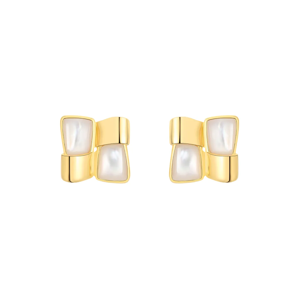 BABYBEI 925 Sterling Silver Mother Of Pearl Stud Earrings Women's