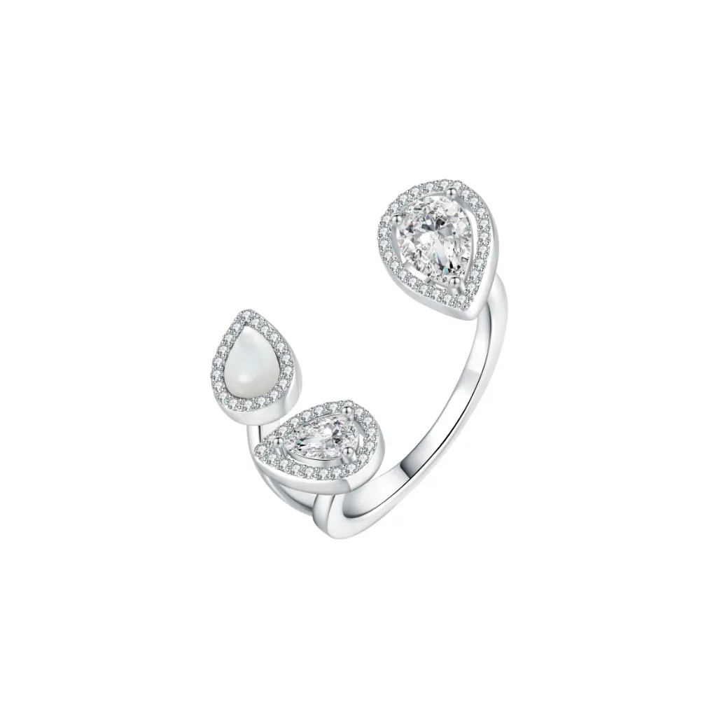 BABYBEI 925 Sterling Silver Mother Of Pearl Rings Women's