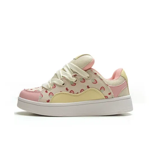 LIANGHUO Кроссовки для скейтбординга Low Top Клубнично-розовые Женские